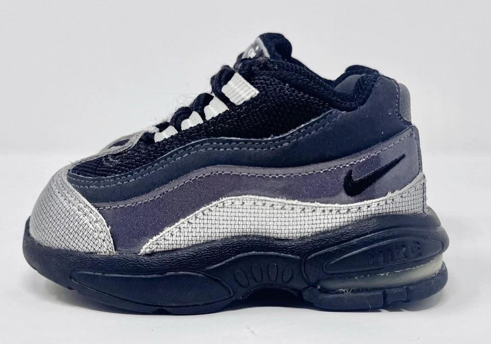 2011 Nike Air Max '95 银色 黑色 跑步鞋 TD 学步儿童 311525-028 尺寸 3.5C — 第 2/4 张图片