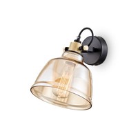 Wandspot Wandlampe E27 B: 20 Cm Rauchglas Metall Verstellbar Wand Leuchte