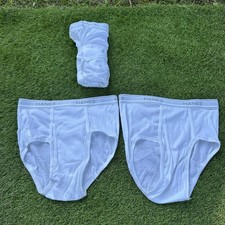 Vintage Hanes Comfort Flex White Briefs Size Medium Lot Of 4 Pairs