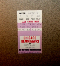 Chicago Blackhawks 2/24/1980 Ticket Stub vs Buffalo Rich Preston 2G Lysiak 2A