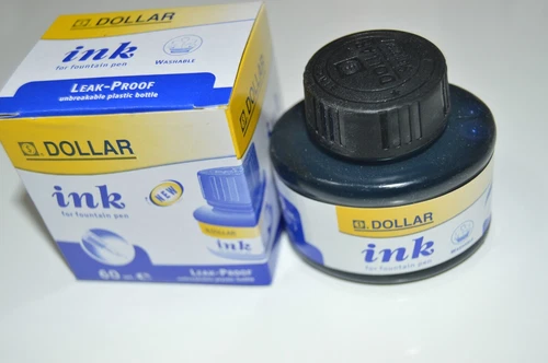 2 X DOLLAR CALLIGRAPHY INK  FOUNTAIN PEN INK - BLACK, BLUE & RED ....