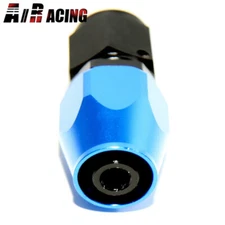 8AN AN8 0 Degree Blue Swivel Fuel Oil Gas Line Hose End Fitting Adapter Aluminum