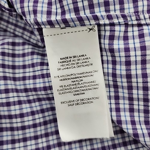 Ralph Lauren Performance Button Down Shirt LS Purple Plaid Size Large Tall Men's - Picture 4 of 7