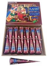 Natural Kaveri Temporary Tattoo Mehandi Herbal Henna Cones ,box of 12