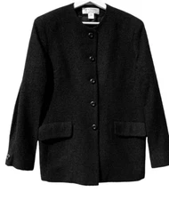 Rena Rowan For Seville Black wool Blazer coat women's Size 16