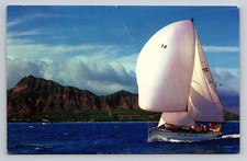 Waikiki Beach Hawaii Trans-pacific Yacht Race Postcard
