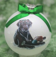 D435 Hand-made Christmas Ornament - Labrador Retriever -brown chocolate lab dog