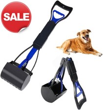 Dog Pooper Scooper 24" Pet Waste Scoop Clean Poop Long Jumbo Handle Pick Up