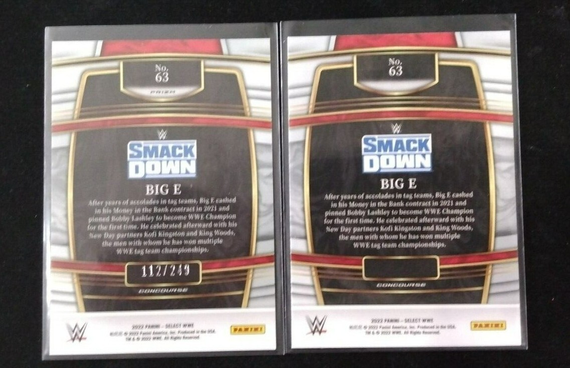 2022WWE Panini Select Big E Red Prizm Refractor 112/249 SP+Base