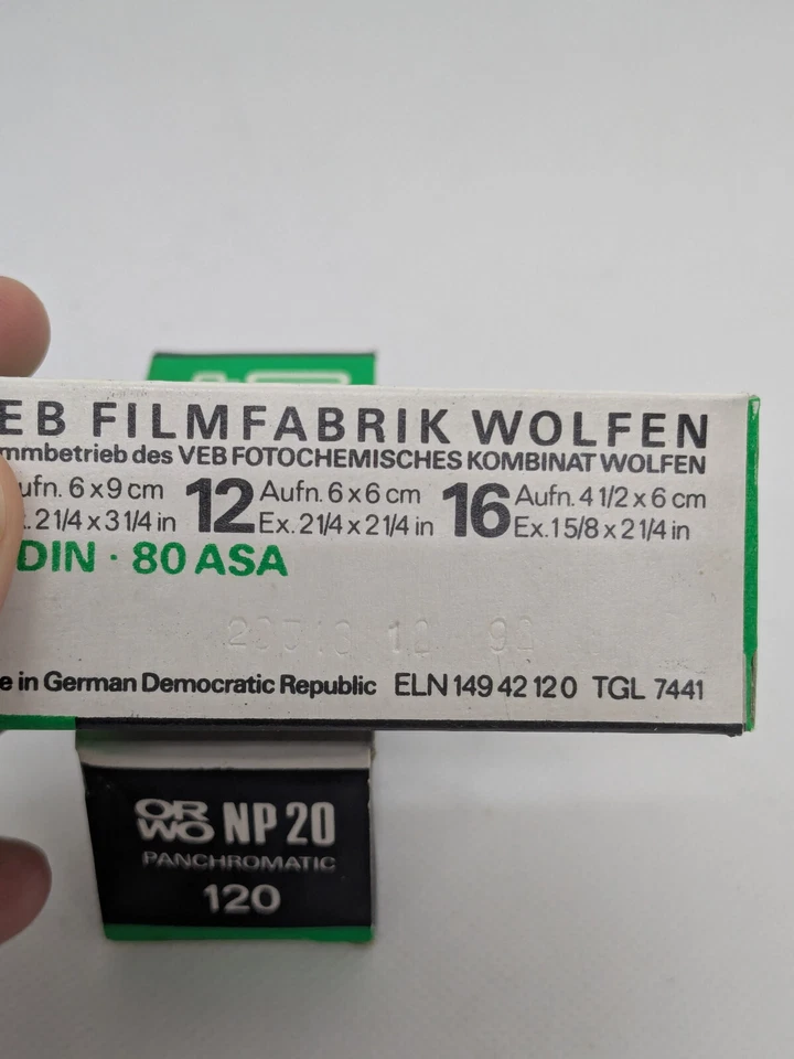 10x Original ORWO NP20 Panchromatic Rollfilm 120, ISO 80, Classic Low ISO BW - Bild 3 von 4