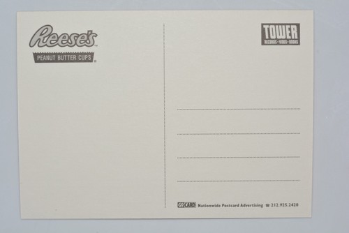 Reese's Peanut Butter Cups Advertisement Postcard Tower Records - Picture 2 of 2