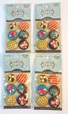 Sew-ology Fabric Shank Buttons Mushroom Fox Hedgehog Kids Buttons 4 Pk Lot  