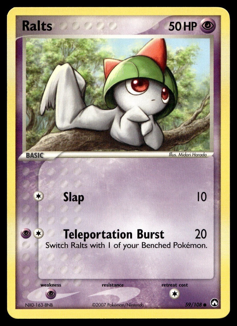 Ralts 59/108 Pokemon Card Power Keepers Common 50 HP Near Mint C28