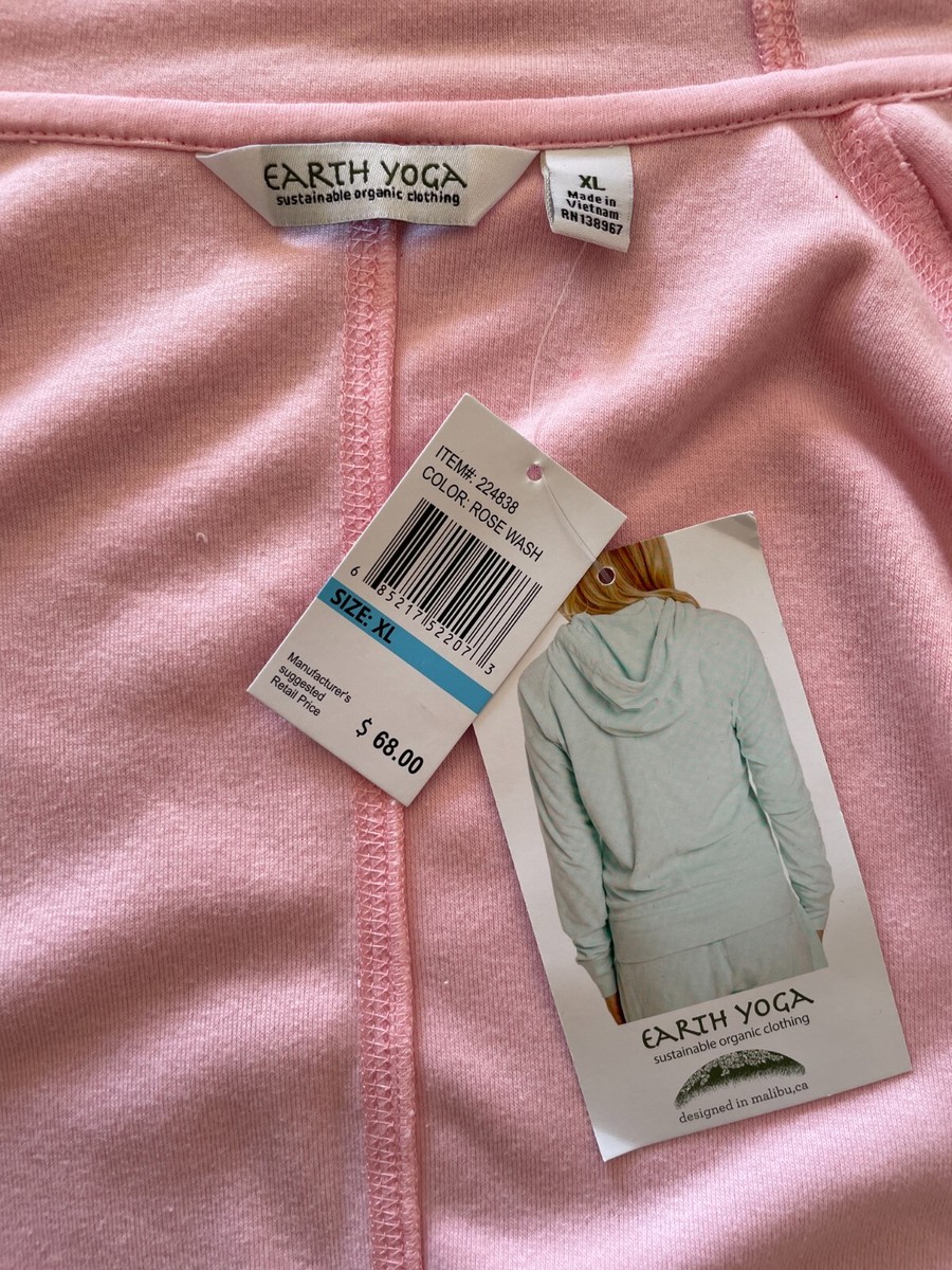 ろっくー様 Earth Yoga Rose Wash Zip Up Terry Hoodie Organic Cotton Size XL