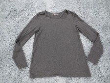 Miss Me Sweater Womens Medium Gray Viscose Stretch Knit Off The Shoulder Neck