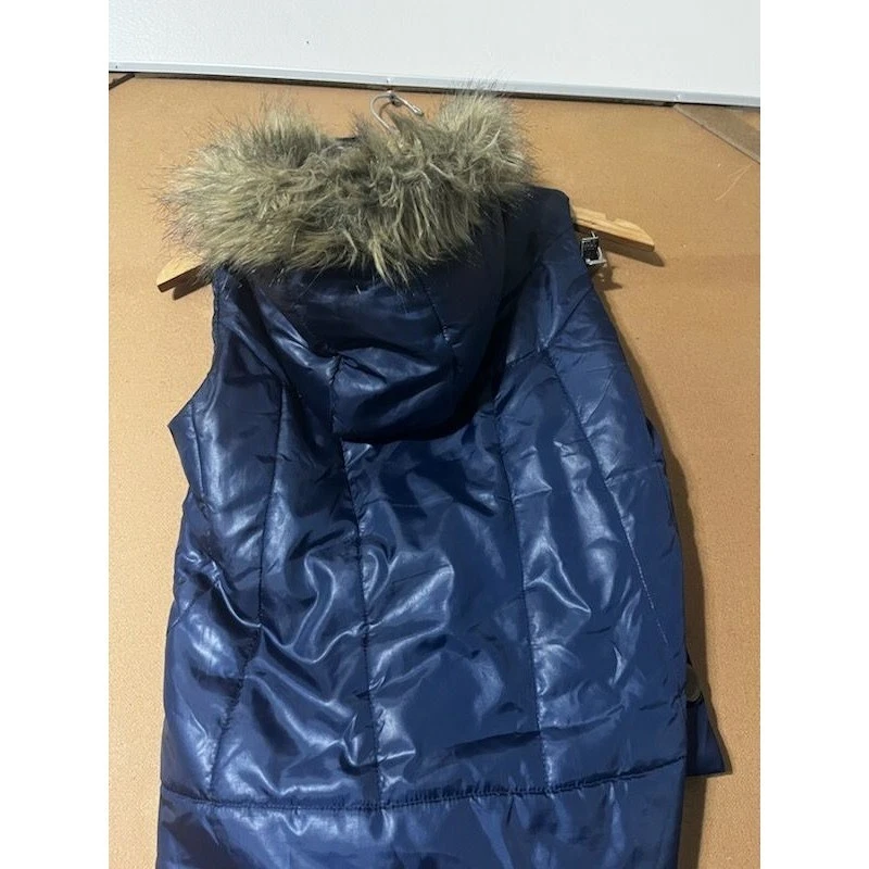 Chaleco acolchado azul botón grande Lola cremallera completa mujer talla M Foto 2 de 4