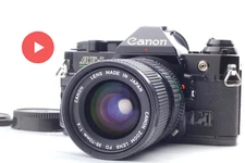 Canon AE-1 Program Black Film Camera & NFD 35-70mm f/4【Exce +4】 From JAPAN #352