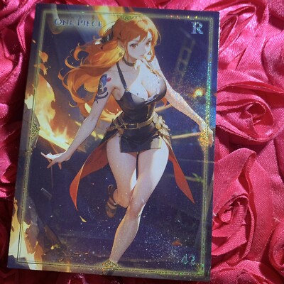 NAMI One Piece R GODDESS Anime ACG Waifu Holo Girl Card Fire Flame