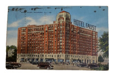 Rockford, Illinois Hotel Faust 1943 Vintage Postcard, formerly Abe Lincoln Hotel
