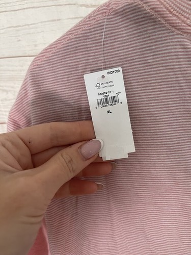 Old Navy Men's T-Shirt Striped Pink/White Short Sleeve Size XL - 第 4/5 張圖片