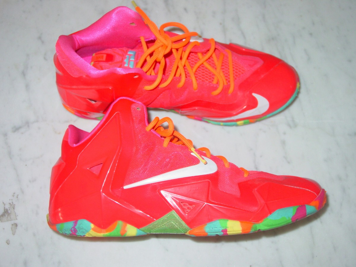 Size 7Y / Womens 8.5 Nike LeBron 11 XI (GS) Fruity Pebbles Basketball Sneakers Nike Lebron 11 Fruity Pebbles Sneakers | Mercari main image 3