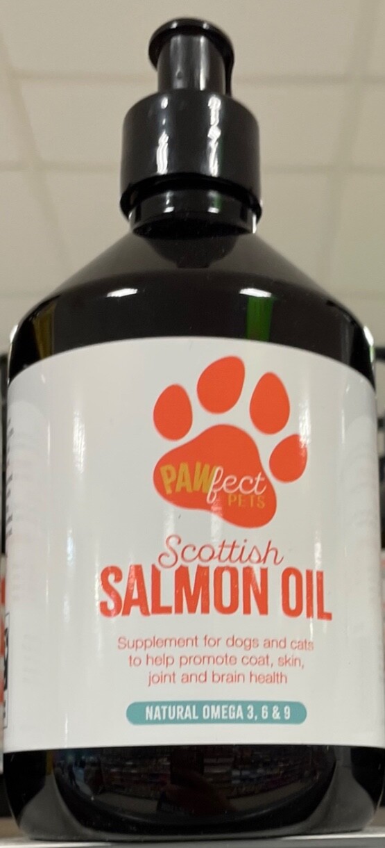 100% Pure Natural Scottish Salmon Oil For Dogs Cats 500ml Fish Oil Omega 3 6 9