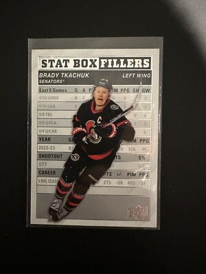 2023-24 Upper Deck Stat Box Fillers Brady Tkachuk Ottawa Senators! SB-17