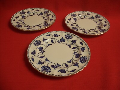3 SPODE ~ BLUE COLONEL ~ Y6235 BLAU & WEISSGOLDRAND 6 3/8'' TEE-/BEILAGENTELLER -B