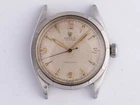 1950's Rolex 6223 Oyster Precision Steel Watch w/Engine Turned Bezel & Orig Dial