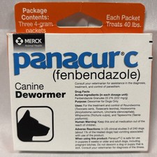 Panacur C 4 gram Canine 40lbs Dewormer Treatment 3 packets Each Box Exp: 06/27