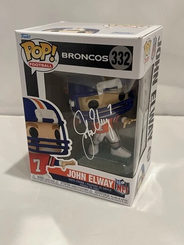 John Elway Autographed/Signed Denver Broncos NFL Funko Pop! #332 Beckett Witness