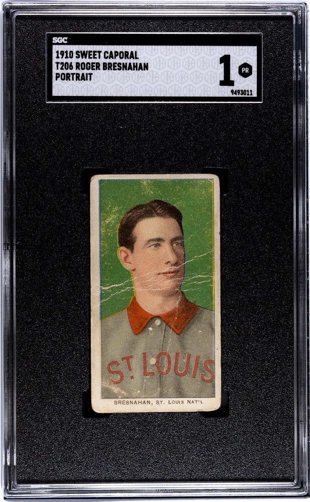 1909-1911 T206 HOF Roger Bresnahan Portrait Sweet Caporal Cigarettes Baseball