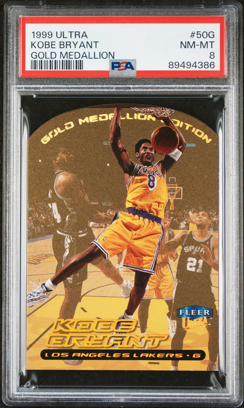 Kobe Bryant 1999-00 Ultra #50G Gold Medallion PSA8 NM-MT Lakers
