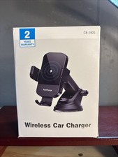 Wireless Car Charger with Auto Clamping Car Charger in Black