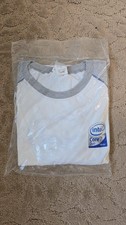 Vintage Intel Inside Core Duo Tech Computer T Shirt Size L White Grey