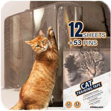 12 Pack Cat Scratch Furniture Protector - Clear Couch Guard with Strong Adhesive