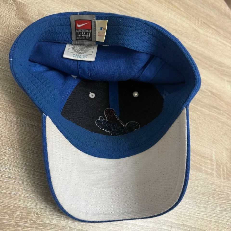 Boné vintage Nike Team Swoosh Flex Los Angeles Dodgers logotipo bordado azul OSFM - Imagem 4 de 4