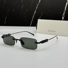 NEW GUCCI SUNGLASSES BLACK UNISEX RECTANGLE EYEWEAR GUCCI GG1808S 001