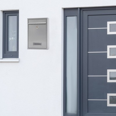 Stainless Steel Mail Letter Post Box Outdoor Wall Mounted Lockable Mailbox+2Keys