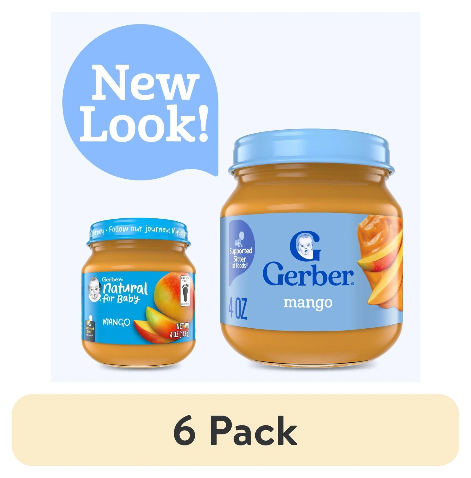 (6 pack) Gerber 1st Foods Natural for Baby Baby Food, Mango, 4 oz Jar
Opens in a new window or tab