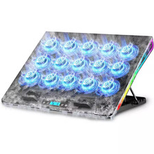 Gaming Laptop Cooling Pad with 15 Cooler Fans, RGB Ultimate Computer Stand Base