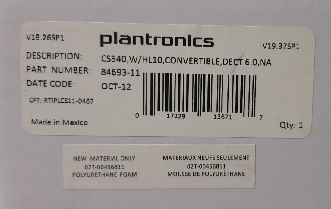 Lot of 2 Plantronics CS540 Wireless Headset Systems - New Open Box | eBay