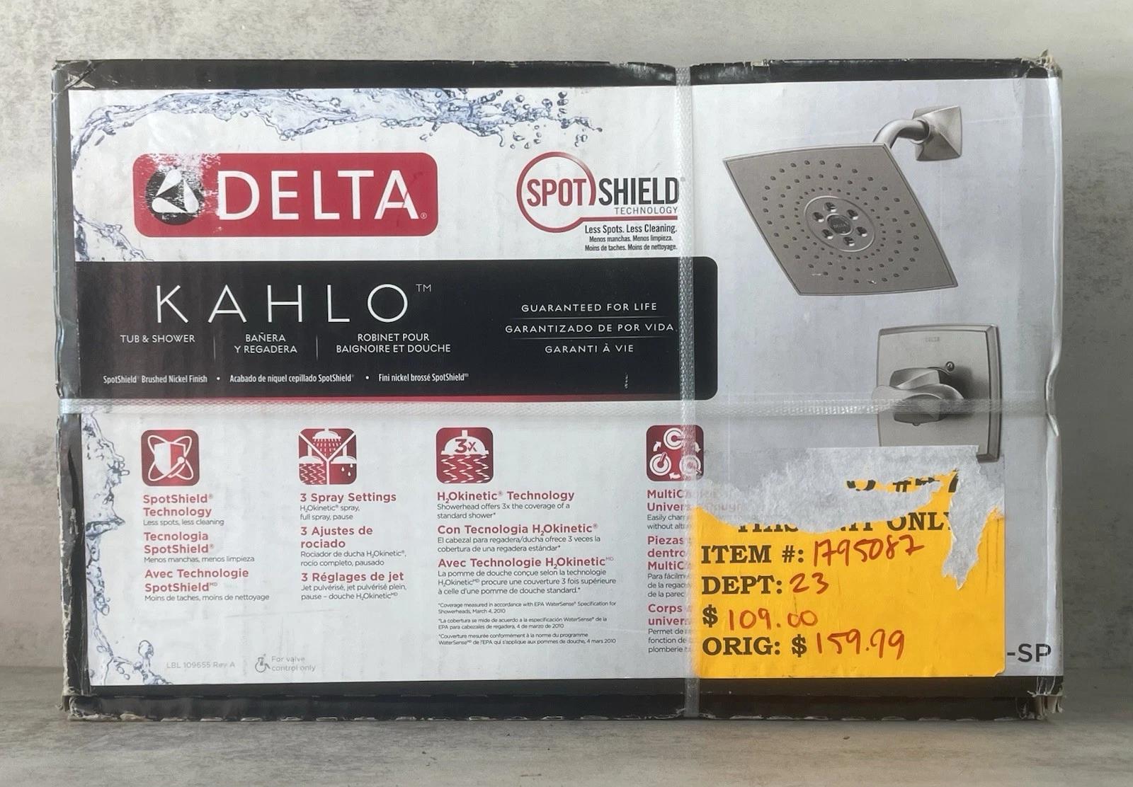 Delta Kahlo 144841-SP Tub Shower Faucet Valve Included Brushed Nickel New