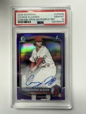 2025 Bowman George Klassen Chrome Prospect Auto Purple Refractor #/250 PSA 10