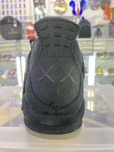 Air Jordan 4 Retro x KAWS Men's Basketball Shoes 2017 Black/Glow 930155-001 - Picture 12 of 13