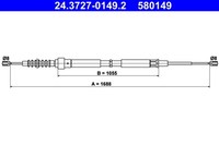 Bremsseil Seilzug Feststellbremse Ate 24.3727-0149.2 FüR Audi A3 Skoda Vw Golf 4
