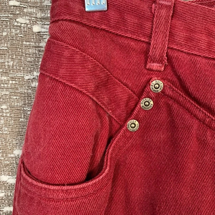 Vintage Rocky Mountain High Rise Bareback Red Jeans Rockies Western Womens - Image 3 of 4