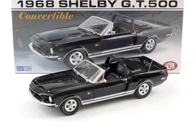 ACME PM 1:18 ACME 1968 Shelby GT500 KR Convertible Rayas Negro/Blanco