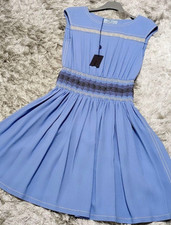 PRADA Dress Short Sleeve Knee Length Size 38 Blue Unused