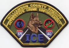 WILLIAMSON COUNTY TENNESSEE INTERSTATE CRIME marijuana K-9 SHERIFF POLICE PATCH